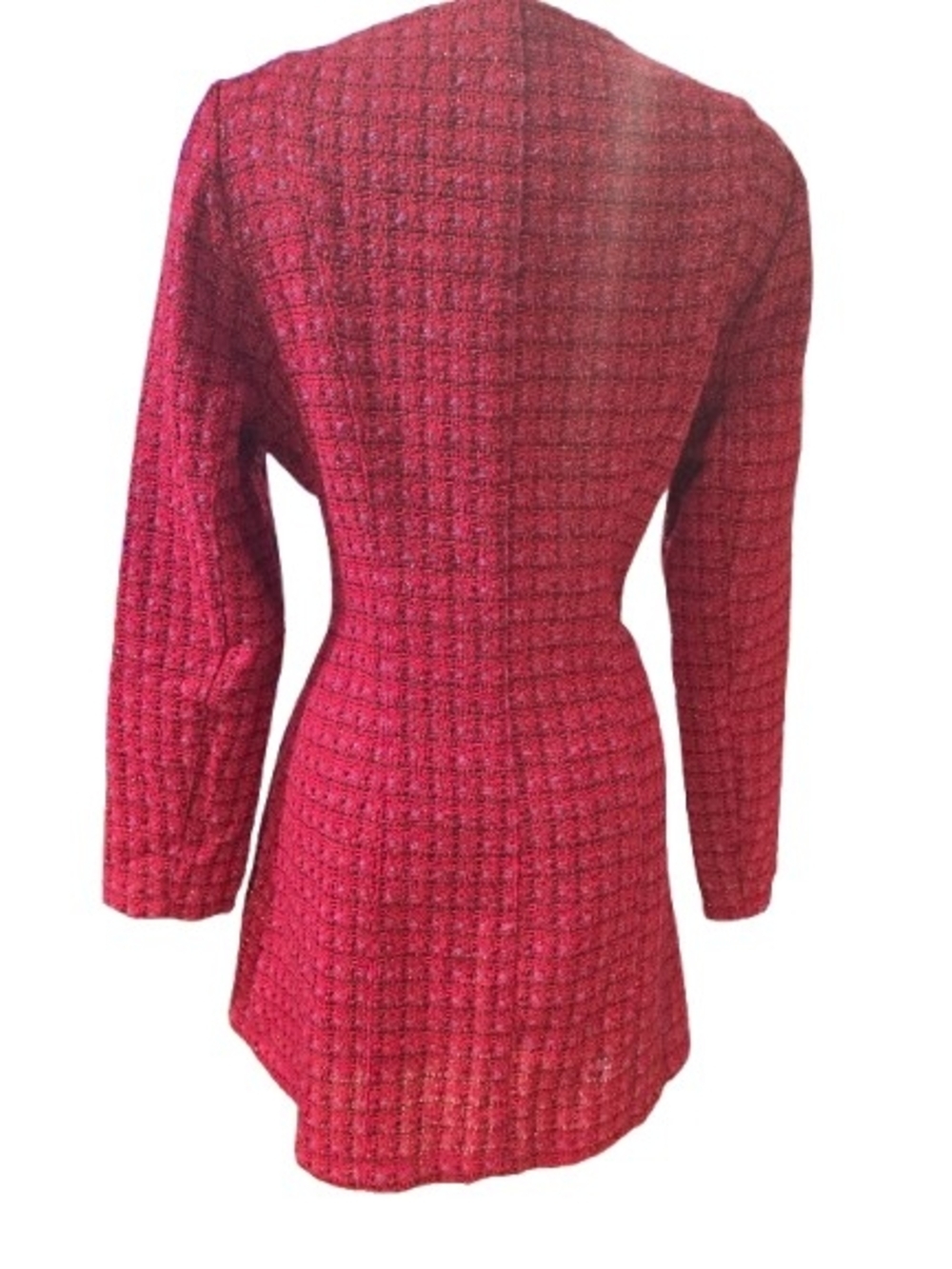 City Studio Red Tweed Mini Dress Jacket NWOT SZ 15/16 image 3
